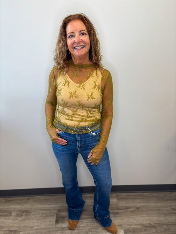 Mesh Floral Top