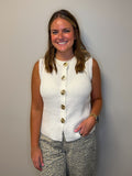 Gold Button Sleeveless Top