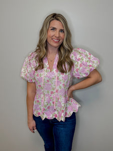 Floral Puff Sleeve Top