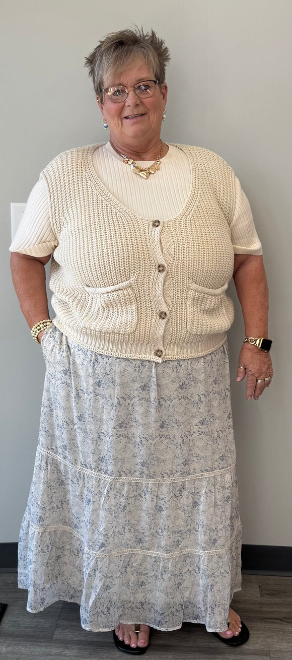 Dainty Floral Maxi Skirt