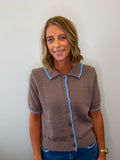 Trim Collared Sweater