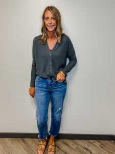 High Rise Crop Straight Jean