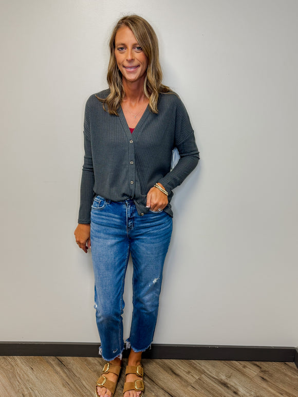 High Rise Crop Straight Jean