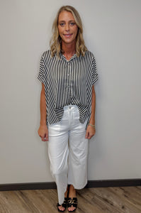 Striped Short Sleeve Top