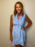 Stripe Smocked Middle Mini Dress