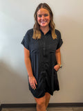 Short Sleeve Button Down Dress