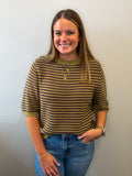 Crew Neck Stripe Sweater