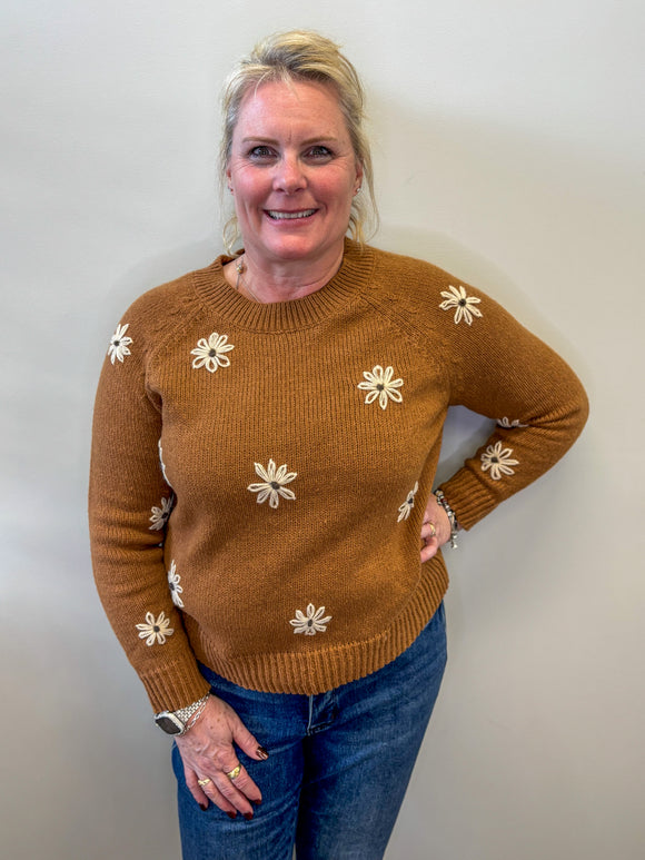 Long Sleeve FLoral Sweater