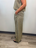 Zipper Front Wide Leg Pant