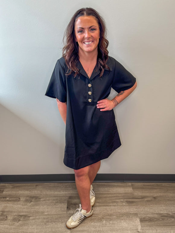 Golden Button Dress