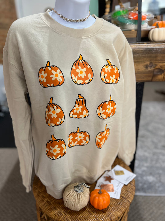 Daisy Pumpkin Crewneck