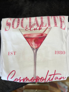 Socialite Drink Club Cosmopolitan Crop Tee