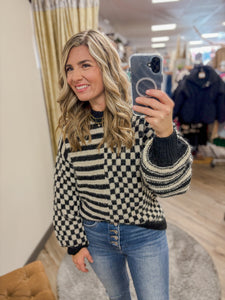 Stripe & Checker Sweater