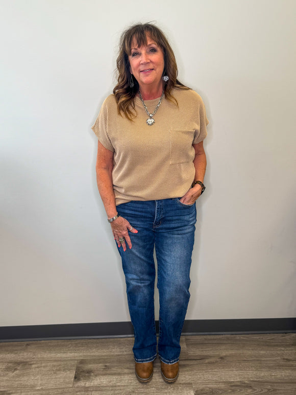 Tummy Control High Rise Ankle Straight Jean