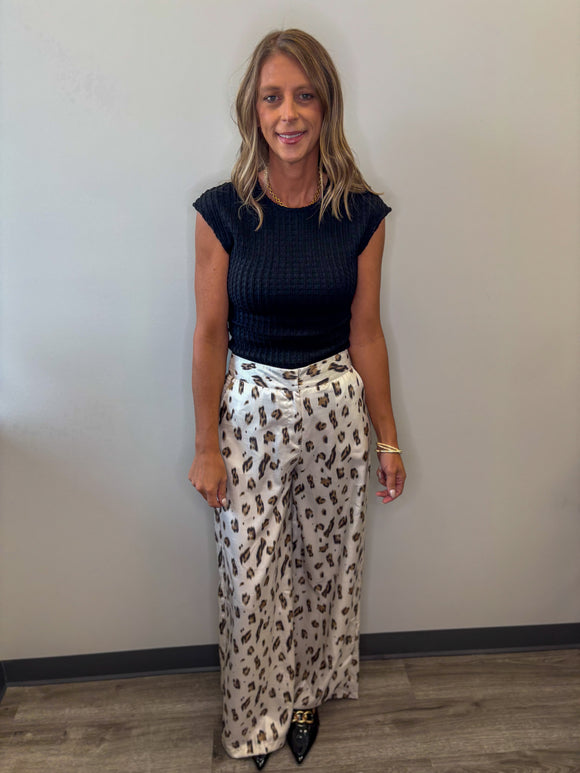 Animal Print Wide Leg Pant