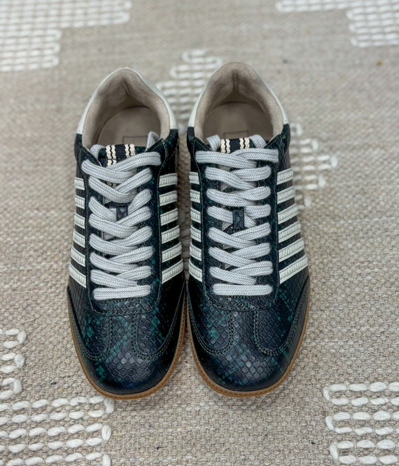 Stevie Dark Green Snake Sneaker
