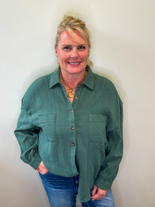 Double Gauze Pocket Top
