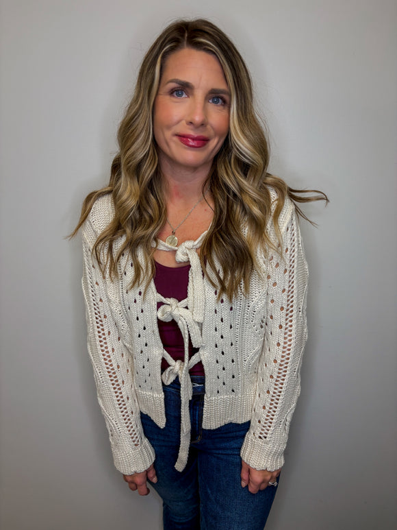 Boe Tie Knit Cardi