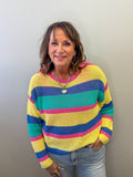 Multi Stripe Knit Lightweight Sweater