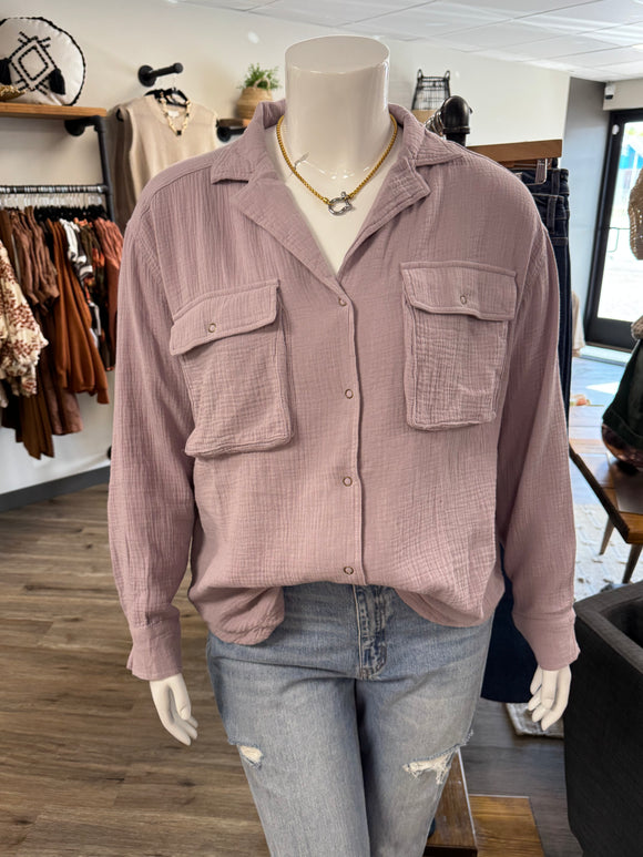 Cotton Gauze Button Down