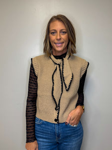 Tie Neck Sweater Vest