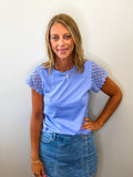Eyelet Detail Sleeve Top