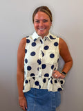 Pollka Dot Collar Tank