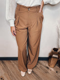 High Rise Pleated Wide Let Trouser