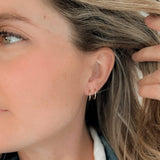 Twist-In Double Huggie Hoop Earrings - Minimalist