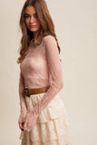 Sheer Lace Long-Sleeve Top
