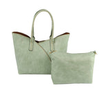 2 2-in-1 Stitch Trim Detail Shoulder/Tote Set Bag
