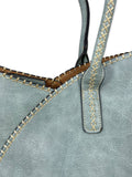 2 2-in-1 Stitch Trim Detail Shoulder/Tote Set Bag
