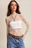 Sheer Lace Long-Sleeve Top