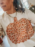 Retro Floral Pumpkin  Graphic Tee | Trendy Fall Tee