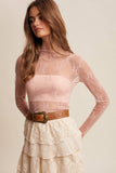 Sheer Lace Long-Sleeve Top