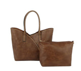 2 2-in-1 Stitch Trim Detail Shoulder/Tote Set Bag