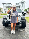 Mama Checkered Graphite Graphic Tee