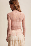 Sheer Lace Long-Sleeve Top