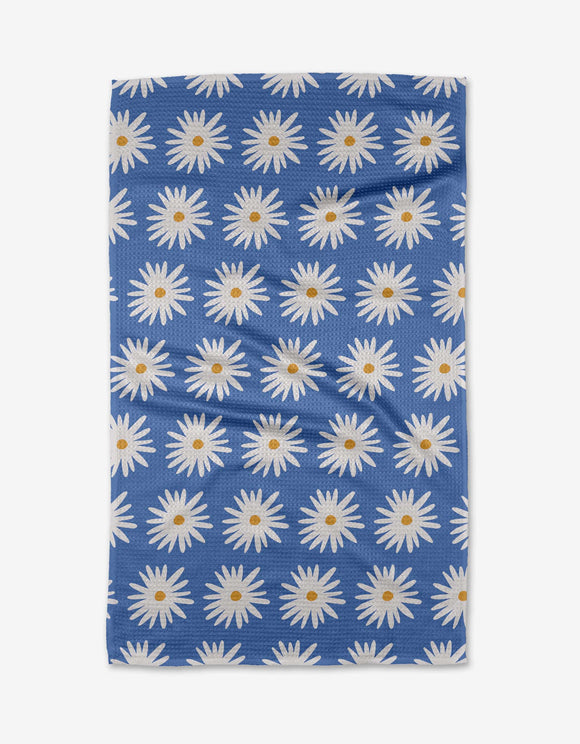 Blue Daisies Tea Towel
