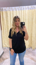 Load image into Gallery viewer, V-Neck Side Slit Tee