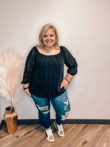 Swiss Dot Off Shoulder Top