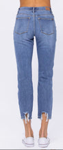 Load image into Gallery viewer, Mid-Rise Destructed Hem Slim Fit